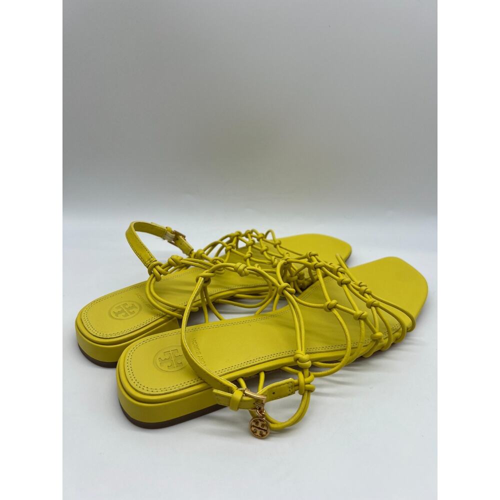 Tory Burch Barley There Knotted Flat Calendula Leather Sandals Size 10.5 NEW - Picture 7 of 16